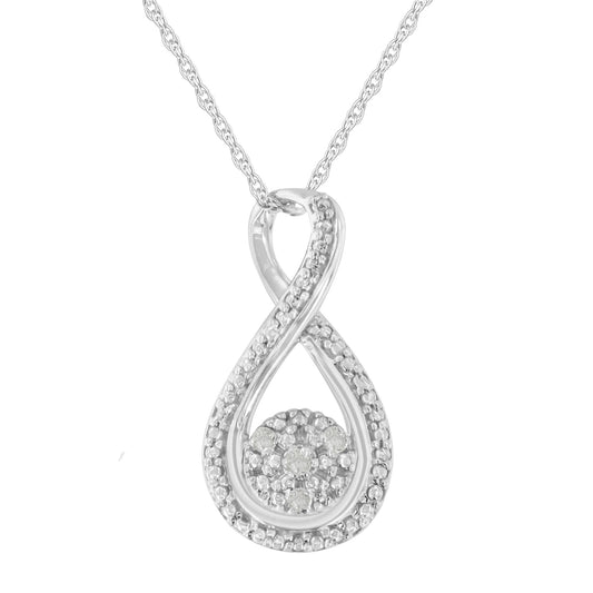 .925 Sterling Silver Diamond Accent Infinity 18in Pendant Necklace (I-J color, I2-I3 clarity)