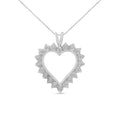 .925 Sterling Silver 1/4 Cttw Miracle Set Diamond Open Heart 18in Pendant Necklace (I-J Color, I3 Clarity)