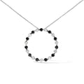 .925 Sterling Silver 1 3/4 Cttw Alternating Black and White Diamond Open Circle Hoop Pendant Necklace (H-I Color, I2-I3 Clarity) - 18 Inches