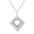 .925 Sterling Silver Pave-Set Diamond Accent Kite Shape 18in Pendant Necklace (I-J Color, I1-I2 Clarity)