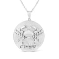 .925 Sterling Silver Diamond Accent Cancer Zodiac Design 18in Pendant Necklace Medallion (K-L Color, I1-I2 Clarity)