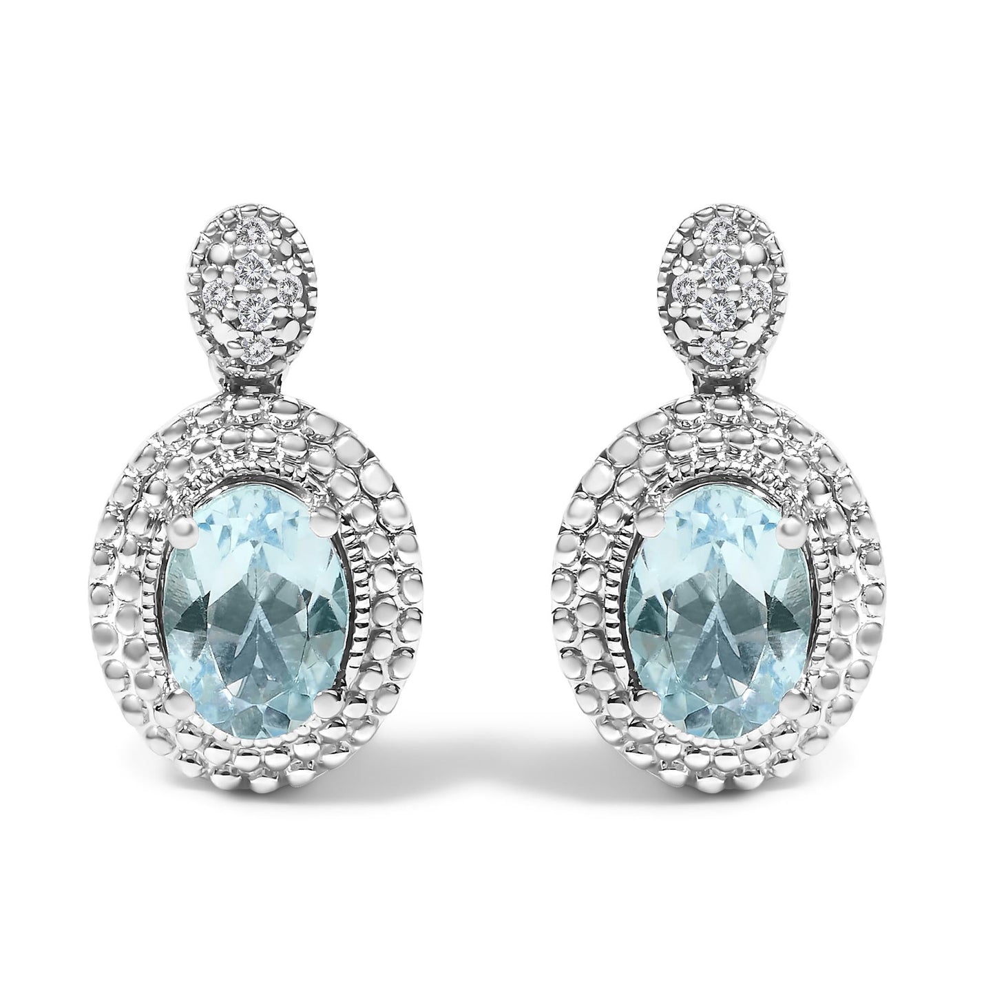 Elevate Your Style with Rhodium-Plated Sterling Silver Blue Topaz Earrings