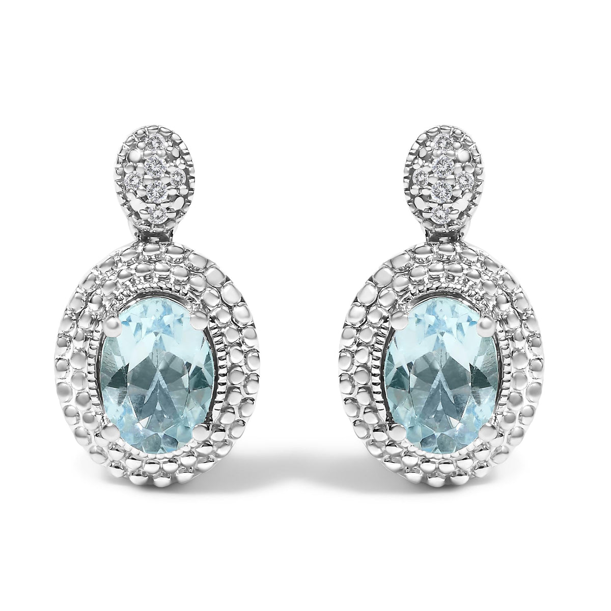Elevate Your Style with Rhodium-Plated Sterling Silver Blue Topaz Earrings