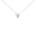 .925 Sterling Silver Diamond Broken Heart Pendant Necklace (H-I Color, I1-I2 Clarity) - 18in