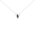 .925 Sterling Silver Blue Diamond Broken Heart Pendant Necklace (H-I Color, I1-I2 Clarity) - 18in