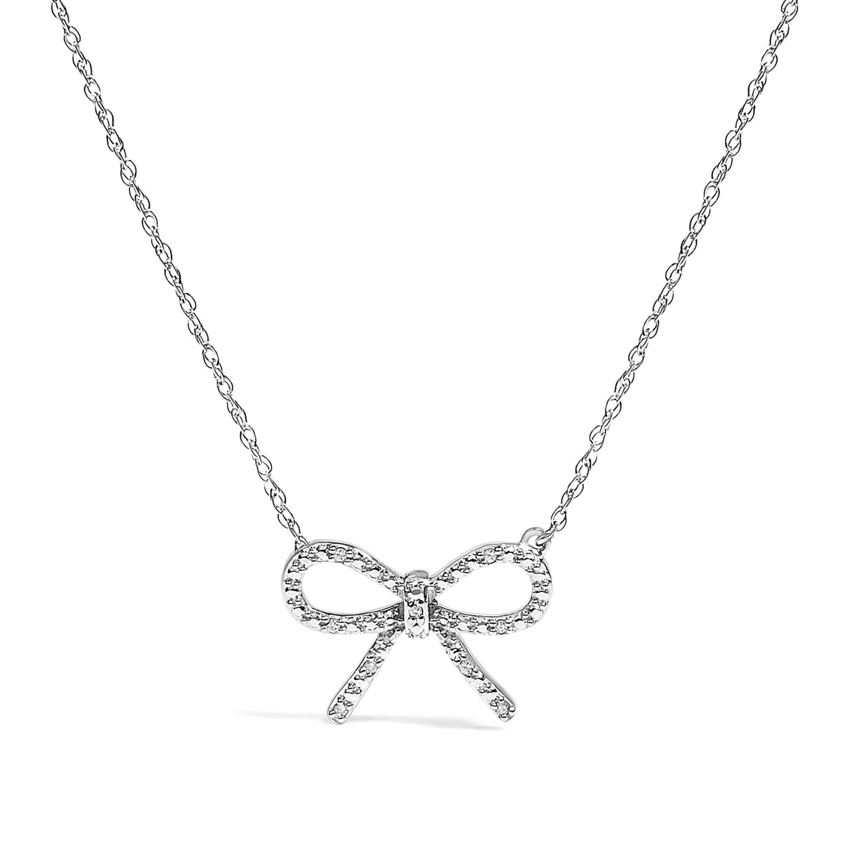 Unleash Elegance: .925 Sterling Silver Bow Knot Necklace