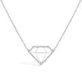 .925 Sterling Silver 1/7 Cttw Lab Grown Diamond Diamond Shaped Pendant Necklace - Size 18 Inches