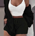 Cloud Nine Cozy: 3-Piece Fuzzy Pajama Set with Long-Sleeve Cardigan