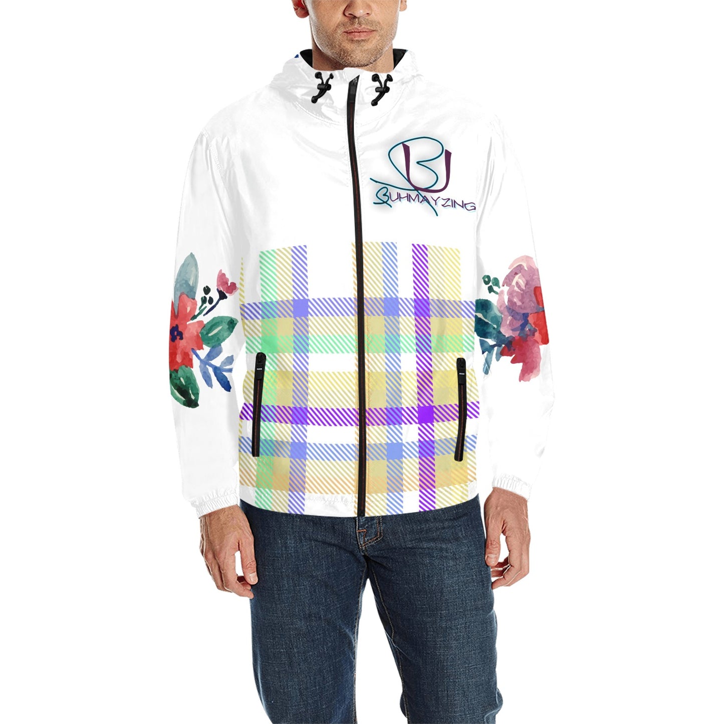 Buhmayzing All Over Print Quilted Windbreaker Jacket