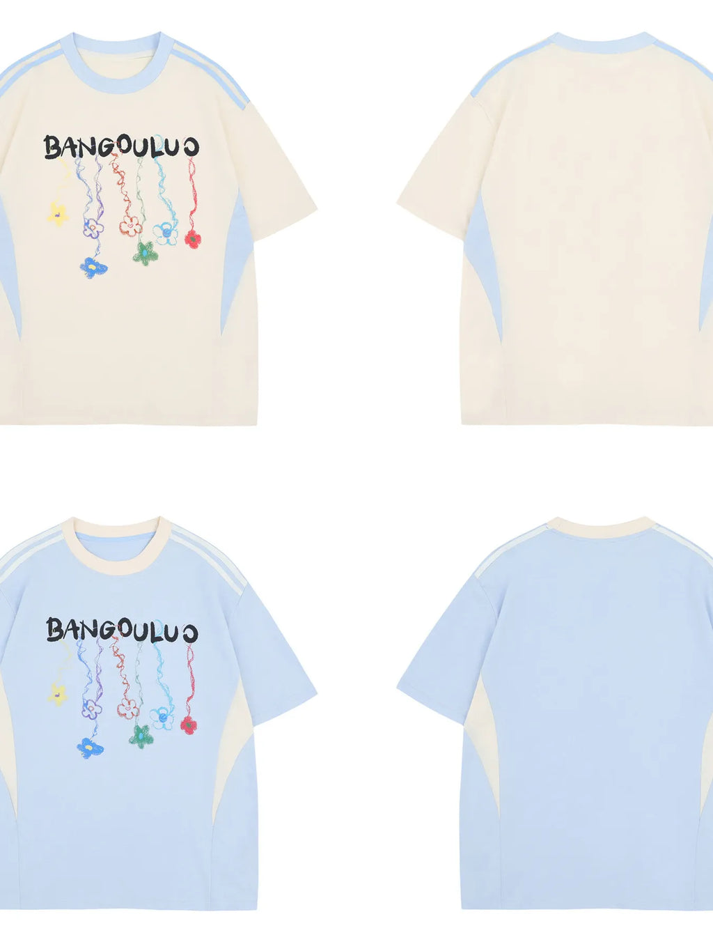 "Bangouluo" Graphic Short Sleeve T-Shirt front and back view
