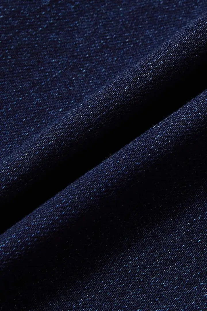 Rebellious Silhouette: High-Waisted Ripped Flare Jeans with Edgy Denim Allure