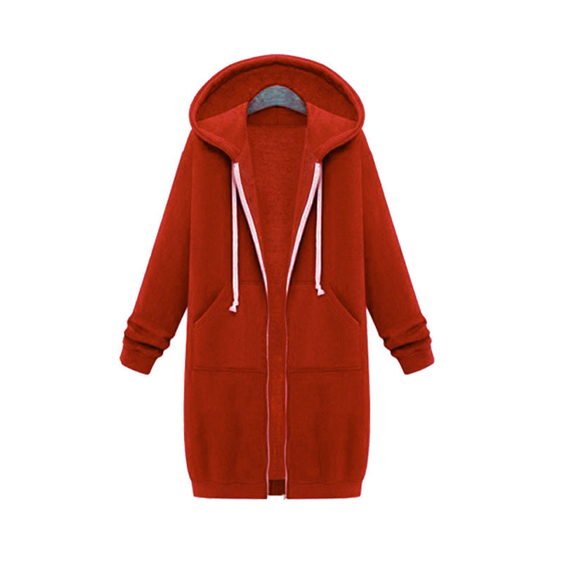 Cozy Hooded Fleece Jacket: Long-Sleeve Layering Essential in Vibrant Hues