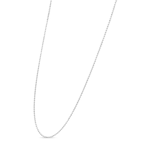 .925 Sterling Silver 0.7mm Slim and Dainty Unisex 18 Inch Ball Bead Chain Necklace