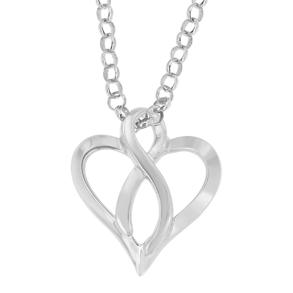 .925 Sterling Silver Heart Shaped Pendant Necklace