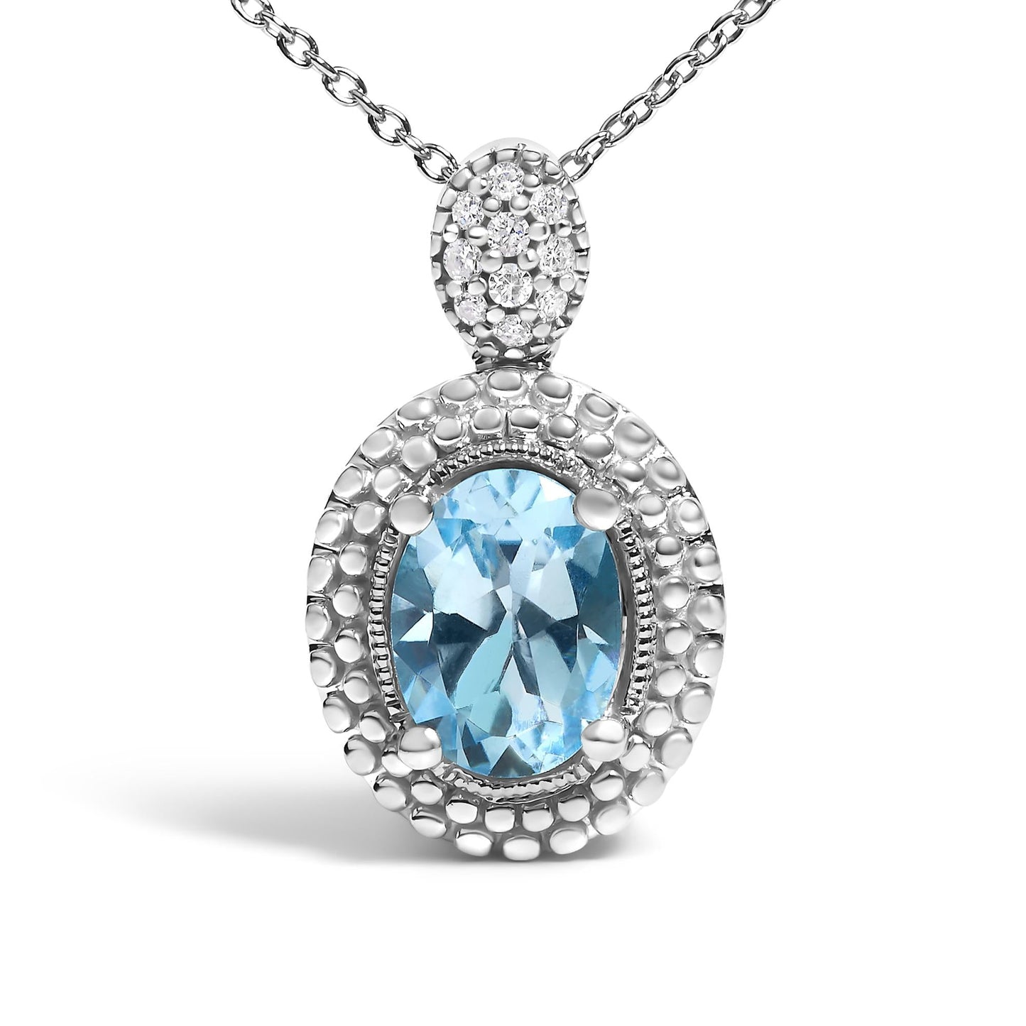 Timeless Elegance in .925 Sterling Silver: Captivating Ocean-Hued Topaz