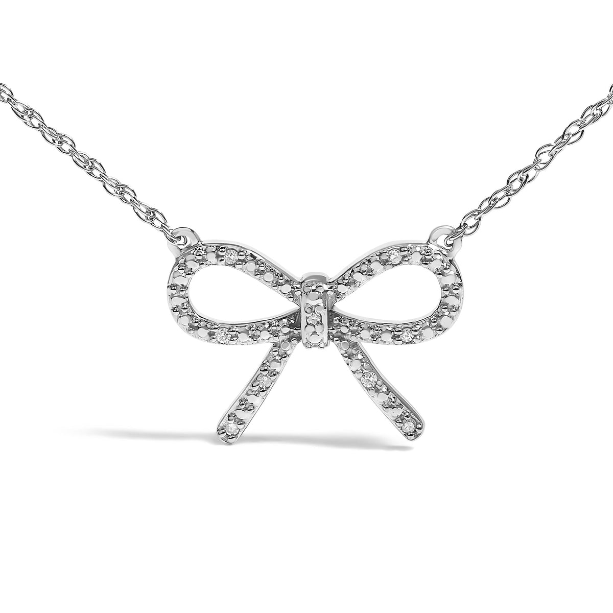 Unleash Elegance: .925 Sterling Silver Bow Knot Necklace