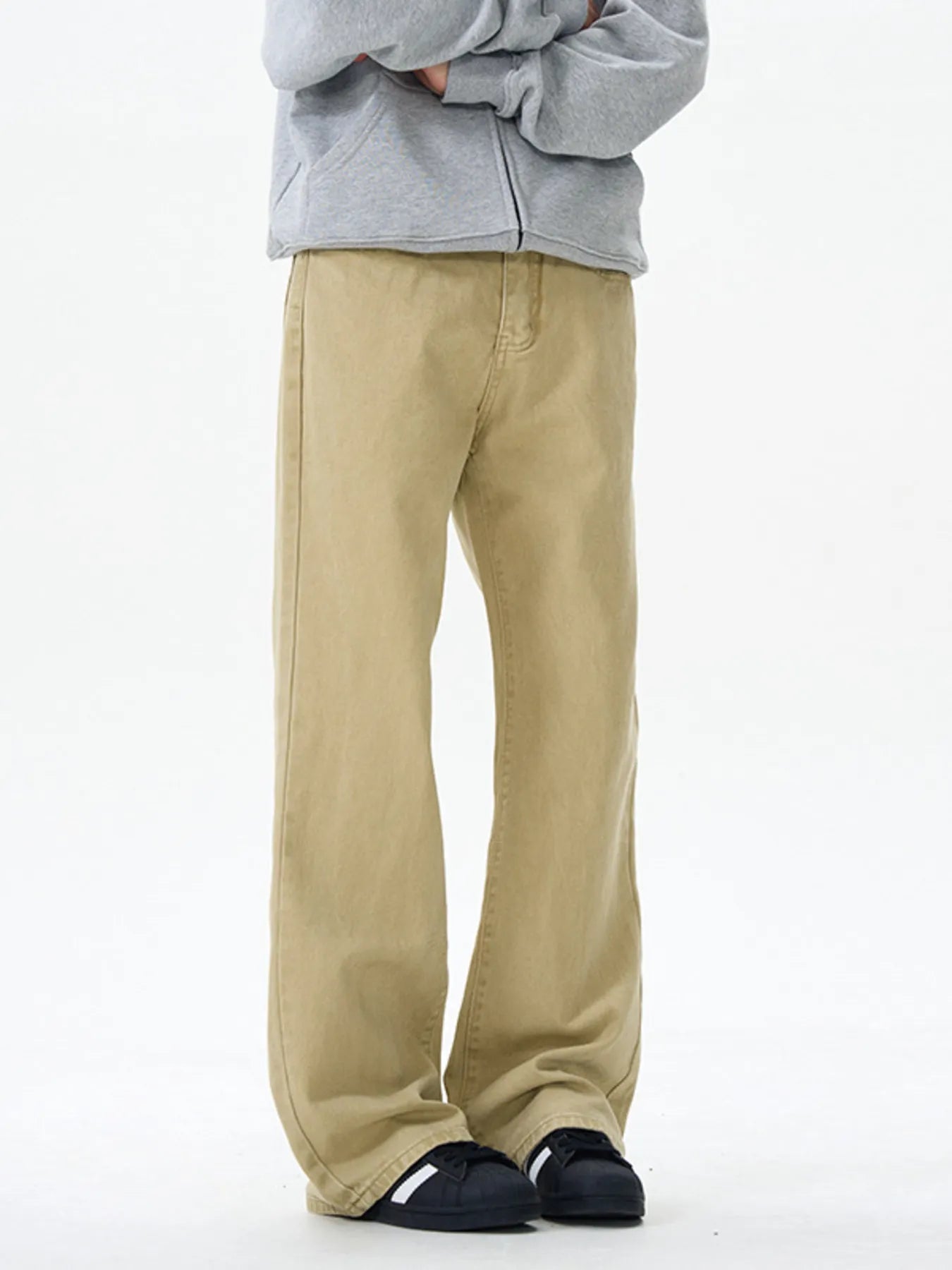 Men's khaki Streetline Flare Jeans side view