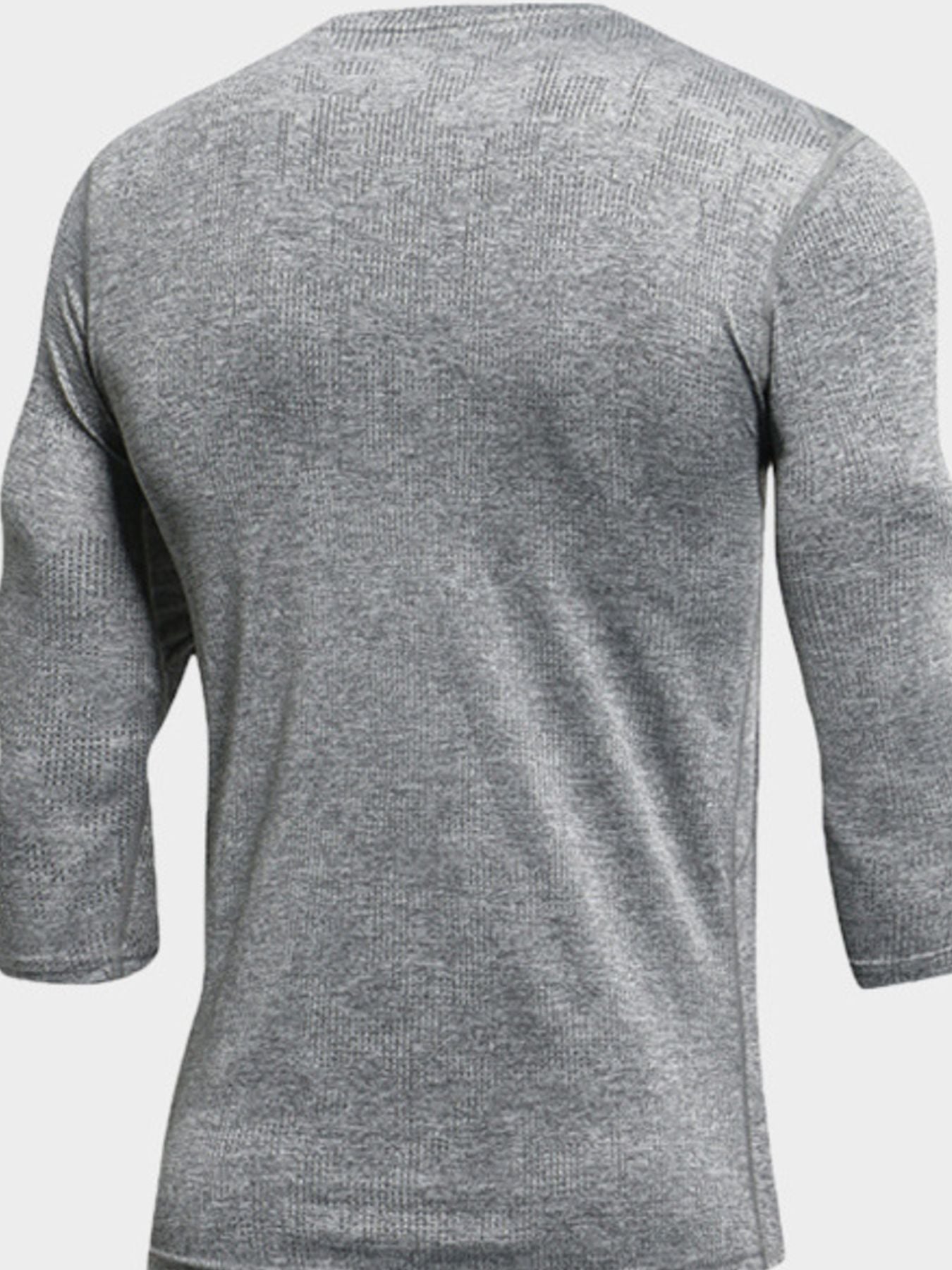 Men's semi-long sleeve Breathable Round Neck Active T-Shirt back view