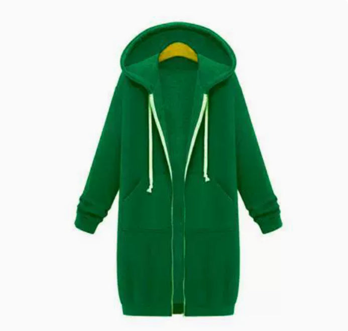 Cozy Hooded Fleece Jacket: Long-Sleeve Layering Essential in Vibrant Hues