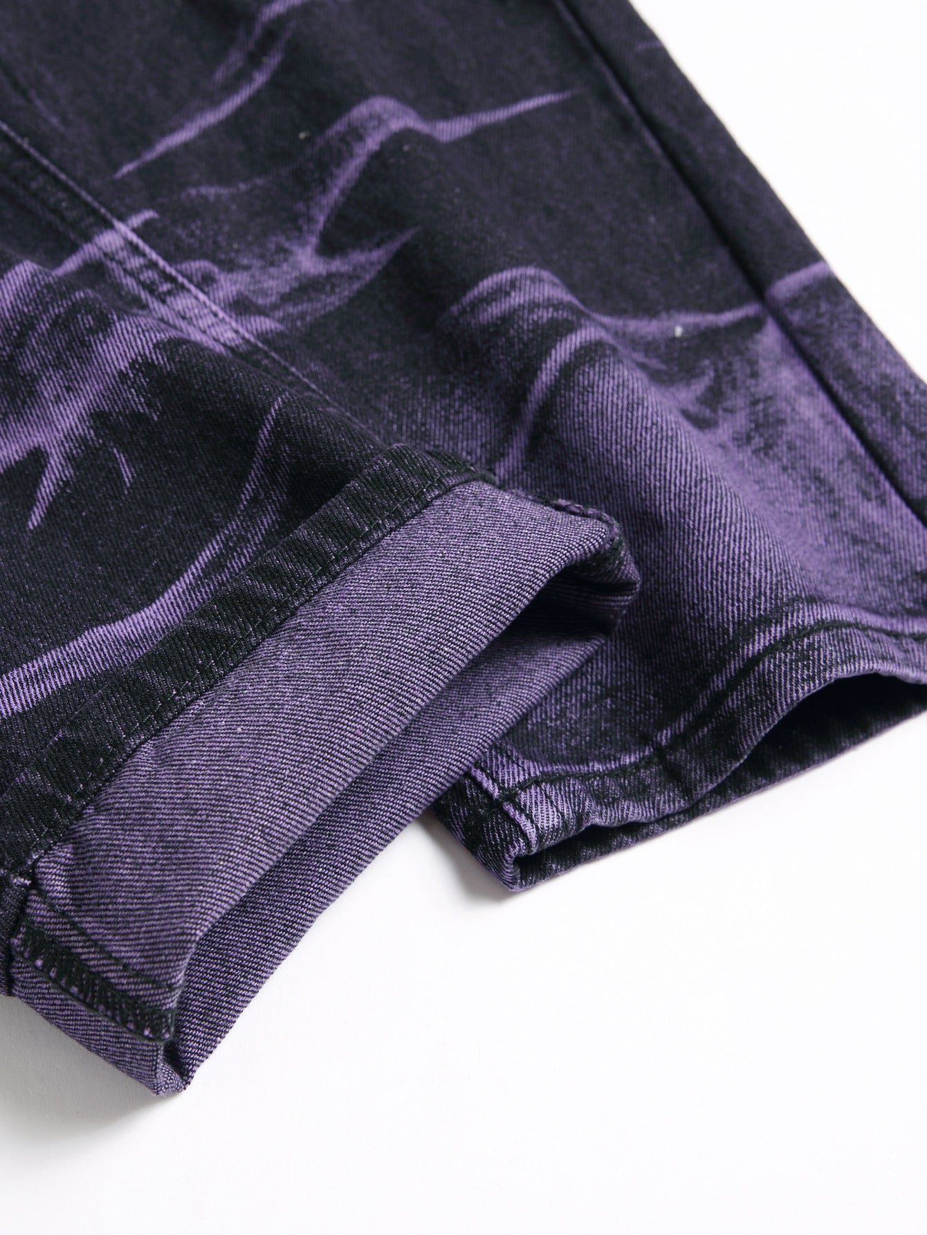 Purple And Black Urban Men's Denim Trousers