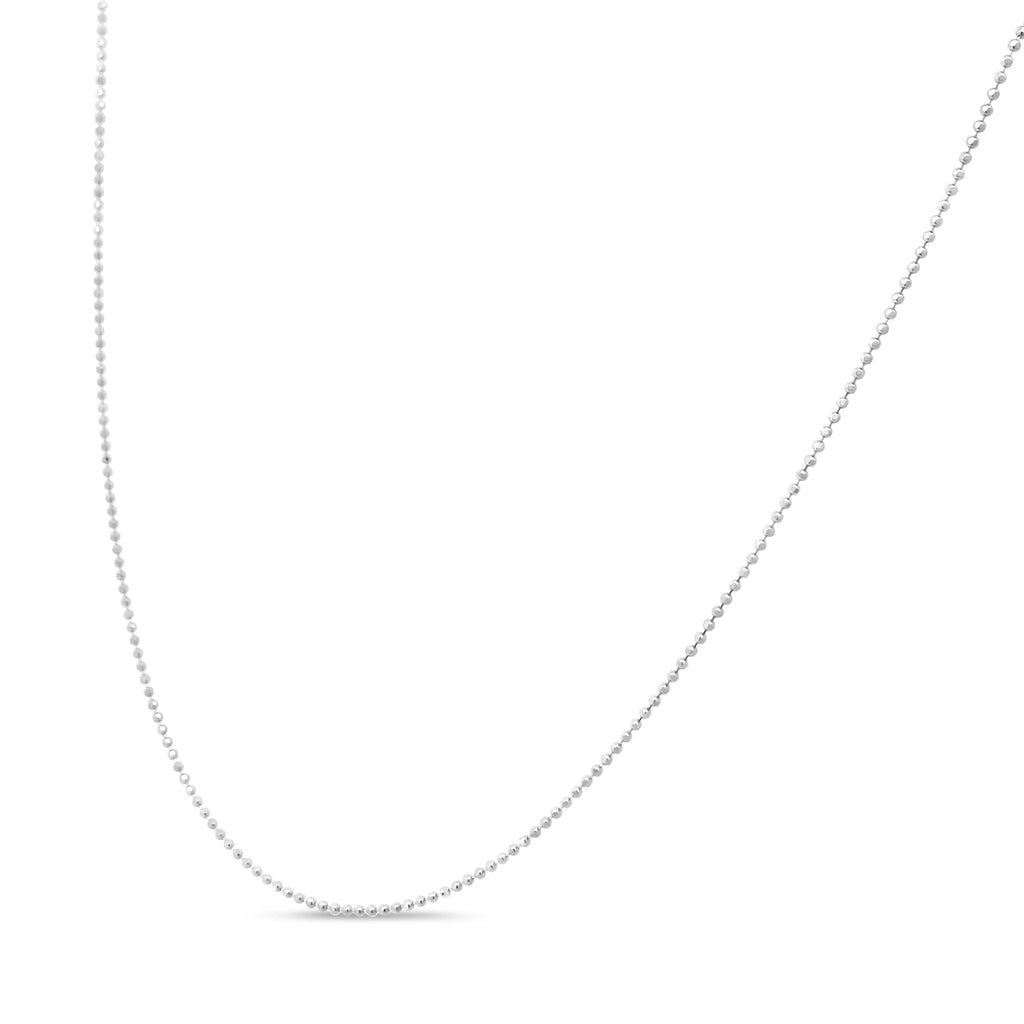 .925 Sterling Silver 0.7mm Slim and Dainty Unisex 18 Inch Ball Bead Chain Necklace