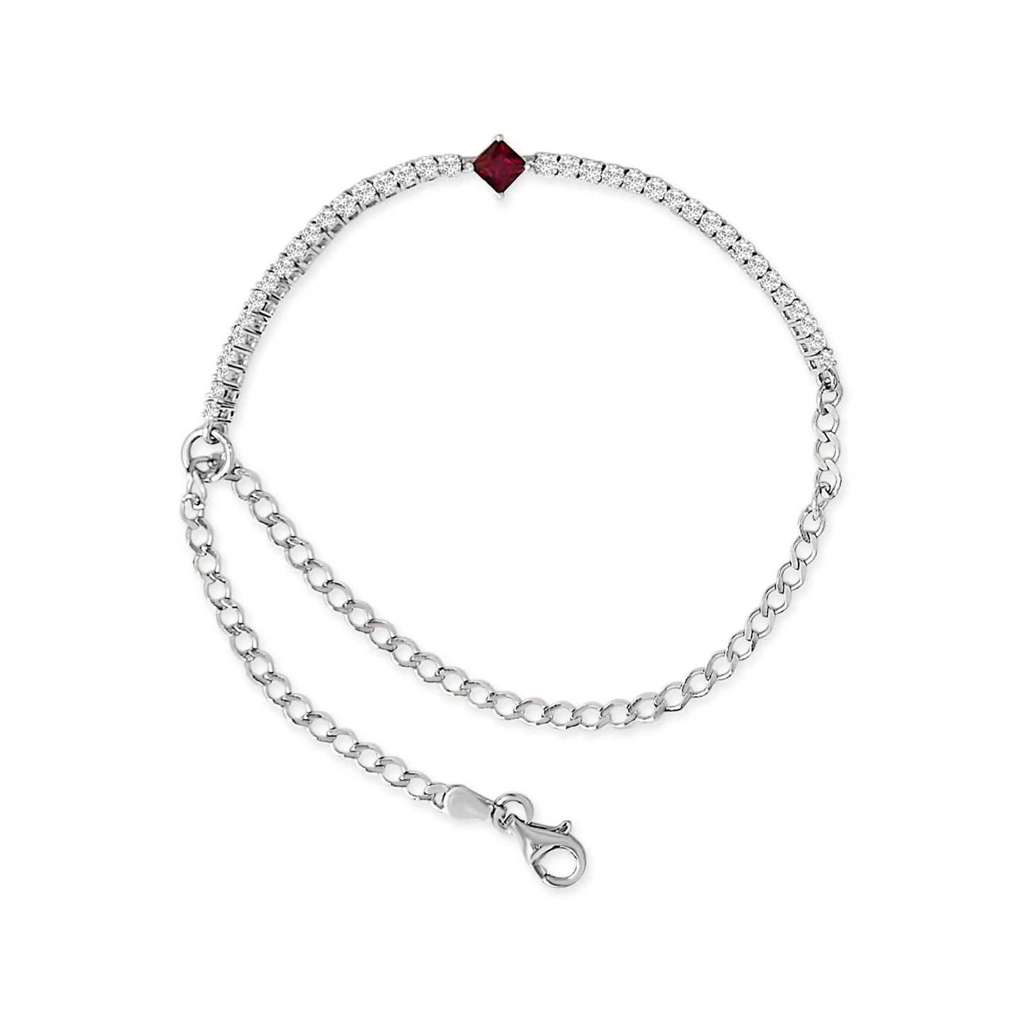 Unleash Elegance: Sterling Silver Ruby Tennis Bracelet