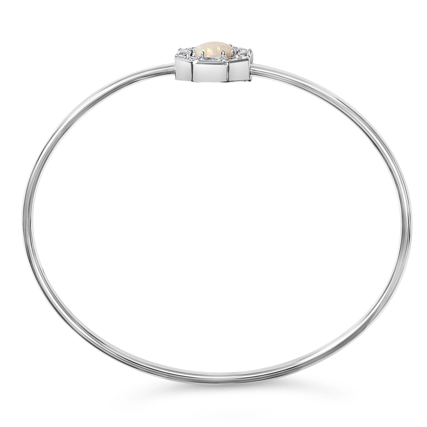 Sterling Silver Opal Bangle: Embrace Celestial Elegance
