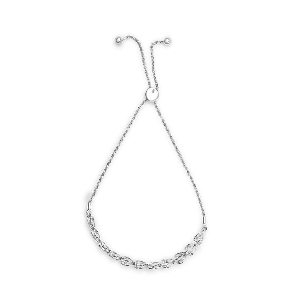 Silver bracelet on a white background