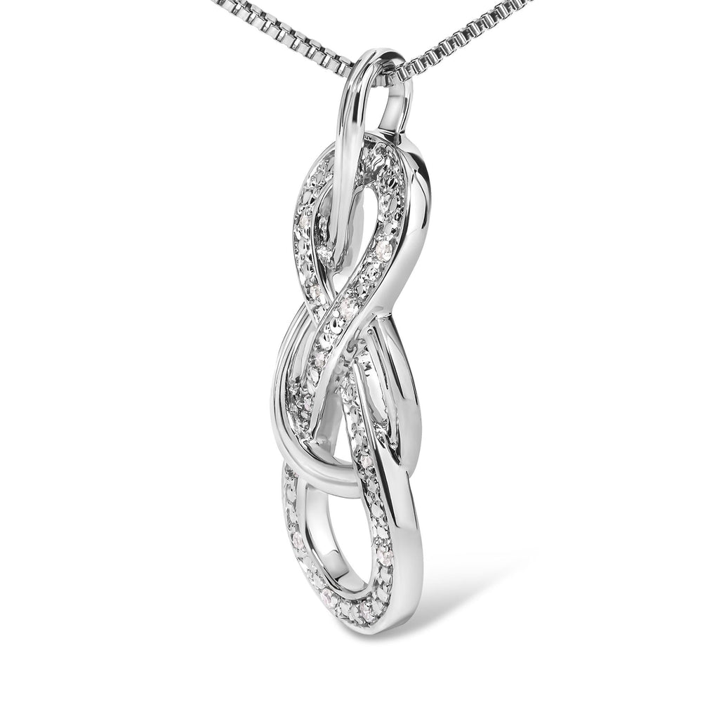 925 Sterling Silver Diamond Accent Interlocking Infinity Pendant Necklace (H-I Color, I2-I3 Clarity) - 18in