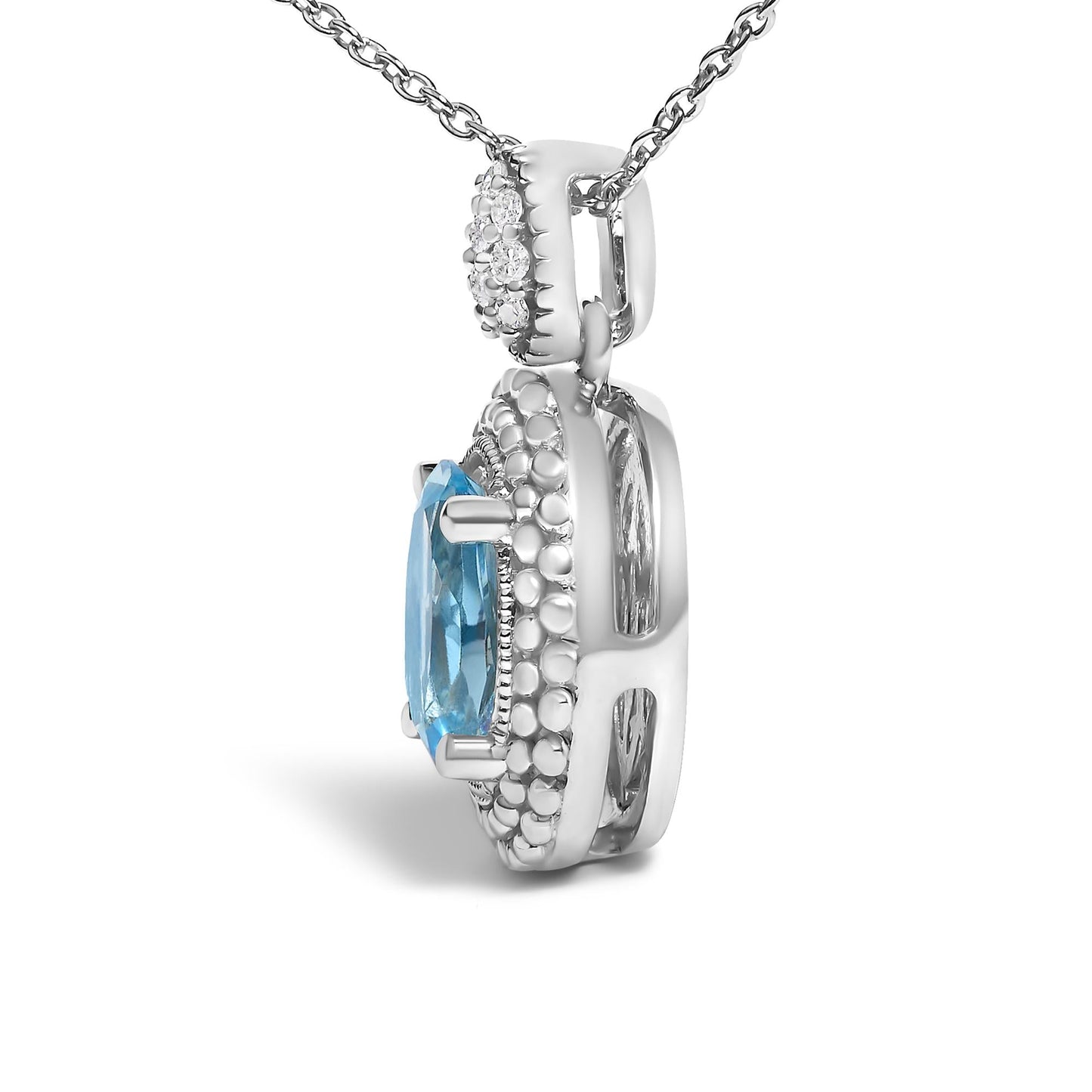 Timeless Elegance in .925 Sterling Silver: Captivating Ocean-Hued Topaz