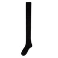 Black knee-high sock on a white background