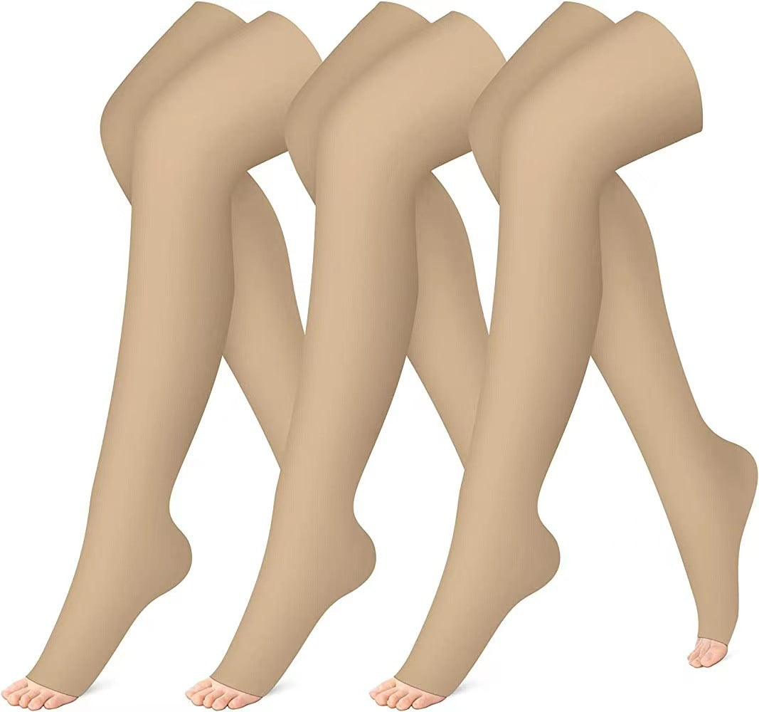Beige tights on a white background