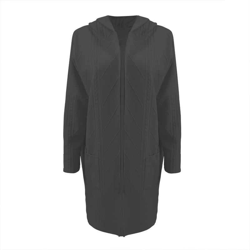 Textural Harmony: Oversized Hooded Longline Jacket for Seasonal Poise