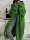 Whispered Opulence: Loose Thick Knit Coat in Effortless Chromatic Grace