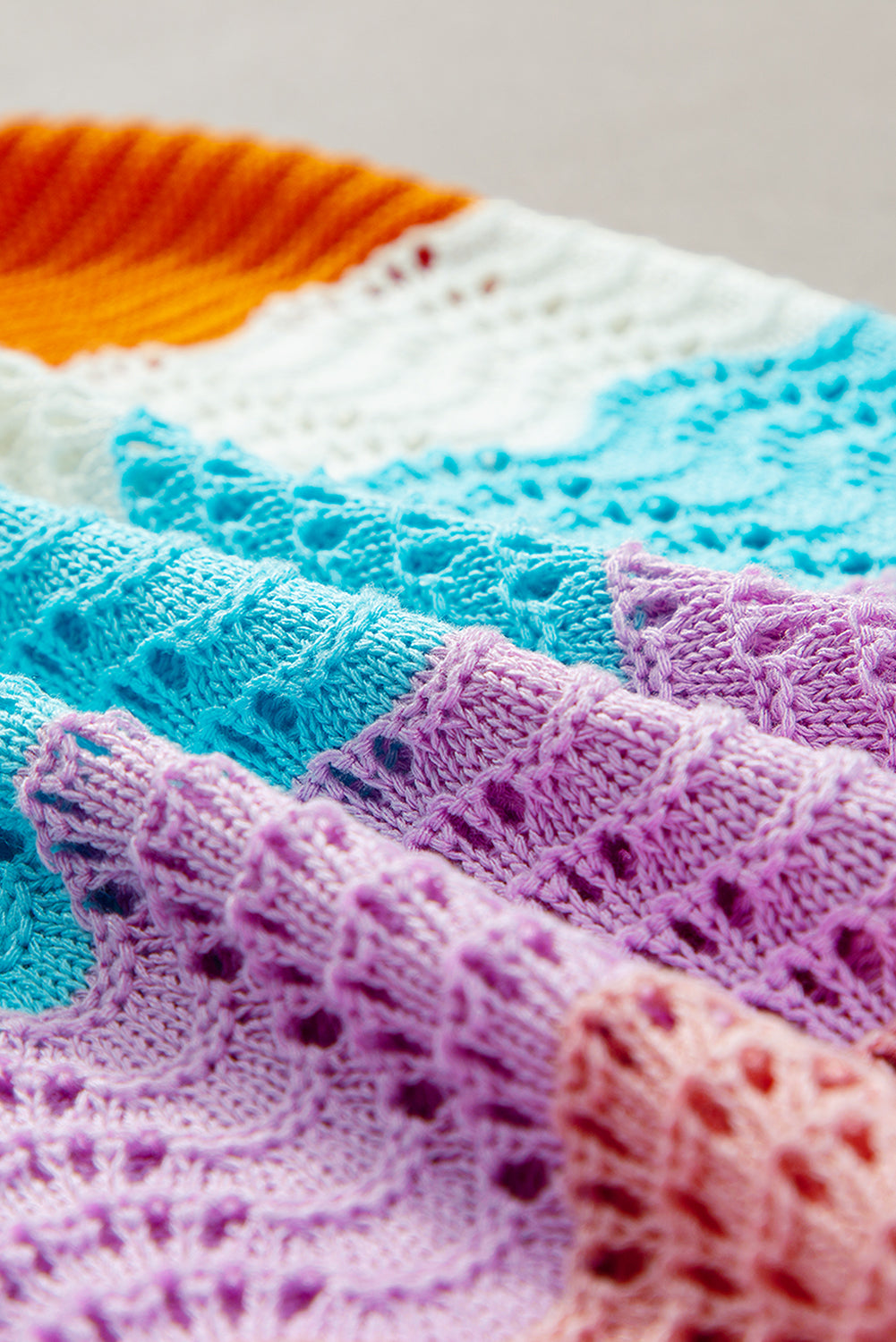 Colorful knitted fabric with a patterned texture