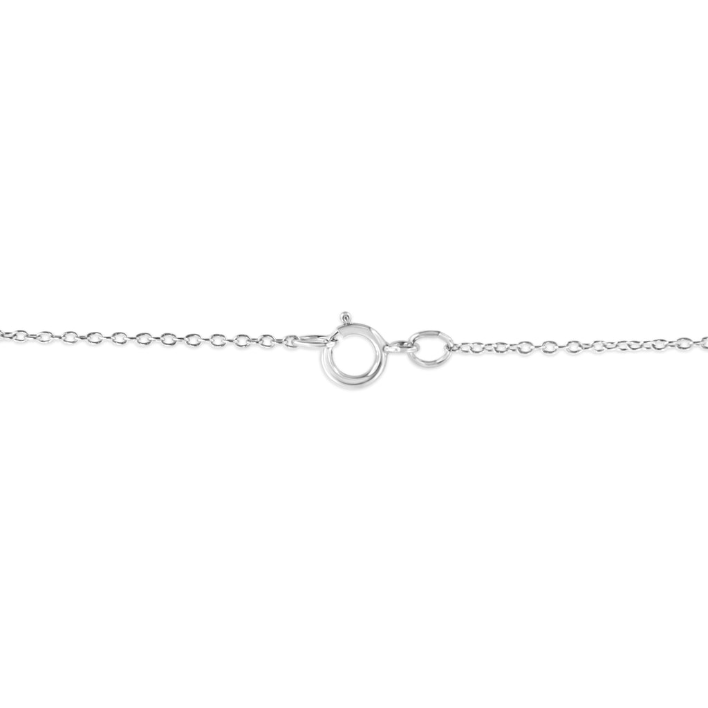 .925 Sterling Silver Pave-Set Diamond Accent Angel Wing 18in Double Heart Pendant Necklace (I-J Color, I1-I2 Clarity)