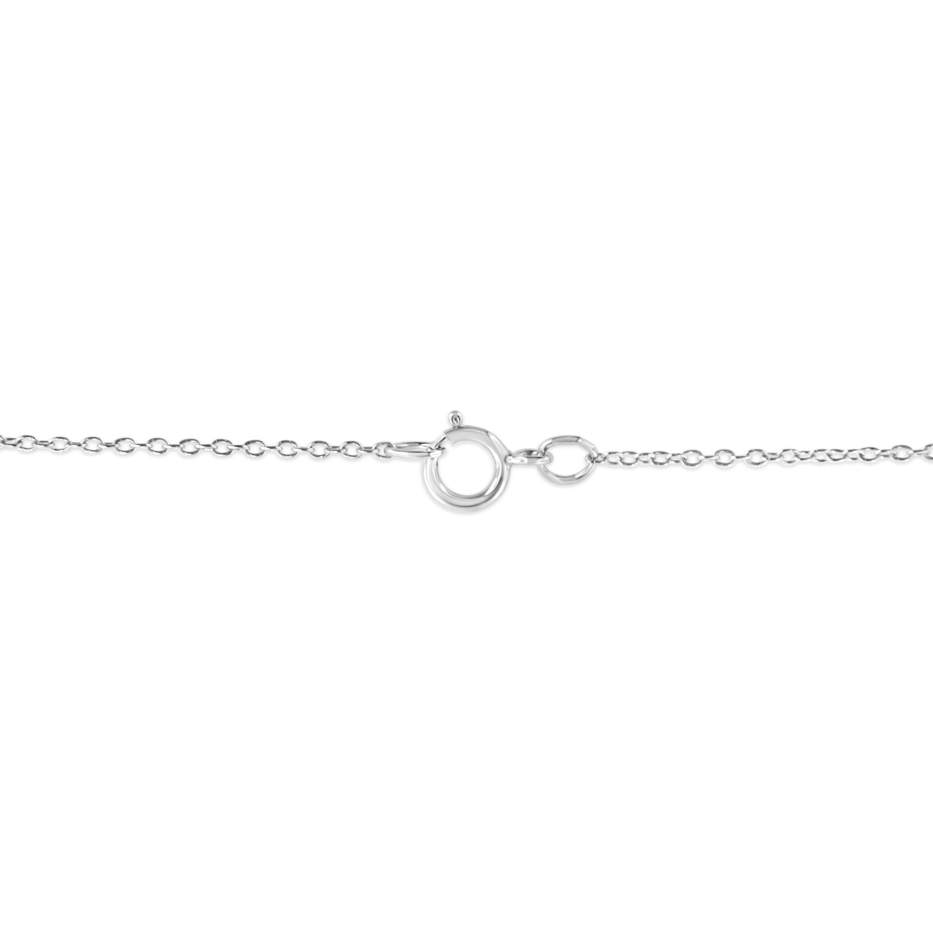 .925 Sterling Silver Pave-Set Diamond Accent Angel Wing 18in Double Heart Pendant Necklace (I-J Color, I1-I2 Clarity)