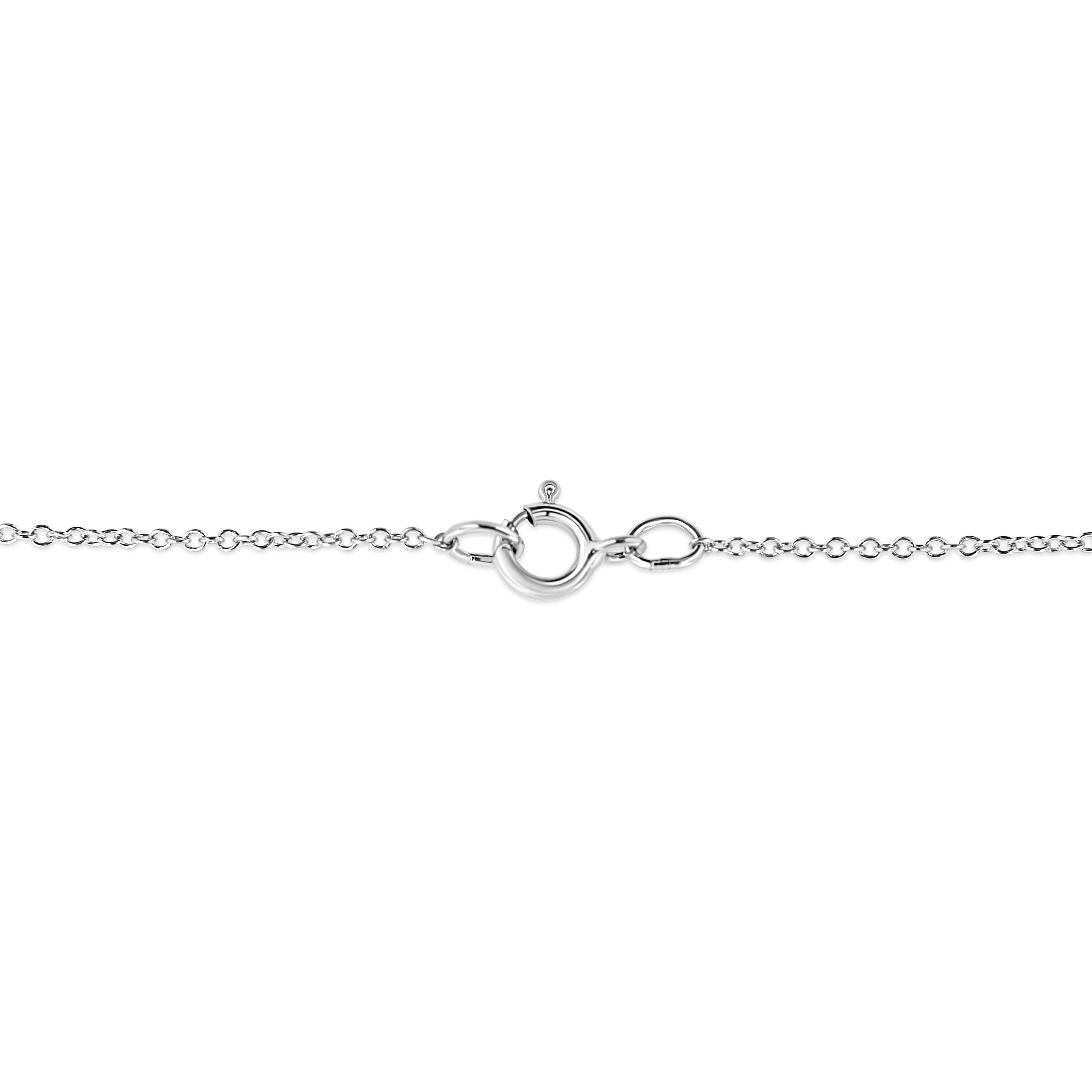.925 Sterling Silver Pave-Set Diamond Accent Fairy Wing 18in Heart Pendant Necklace (I-J Color, I1-I2 Clarity)