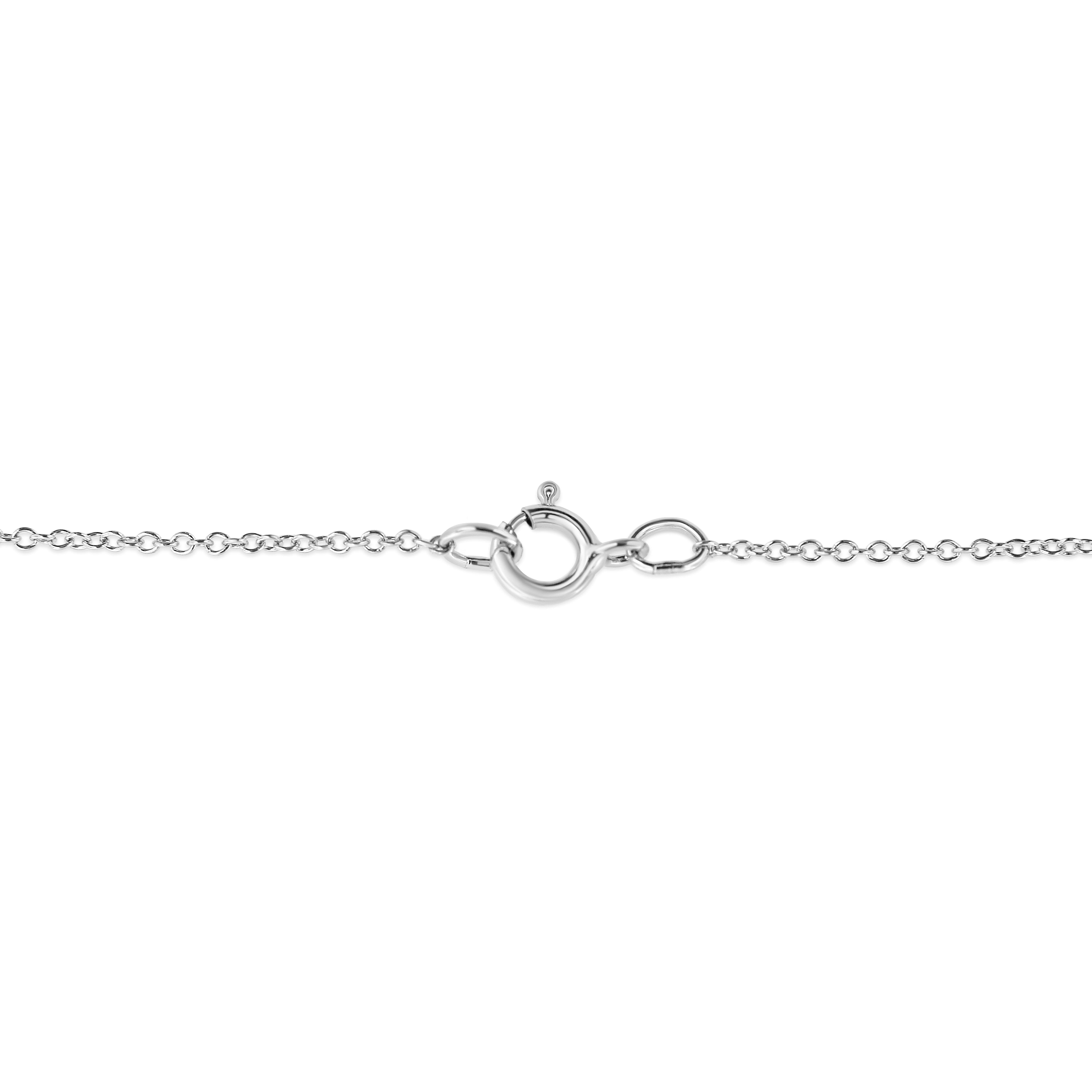 .925 Sterling Silver Pave-Set Diamond Accent Double Curve 18in Pendant Necklace (I-J Color, I1-I2 Clarity)