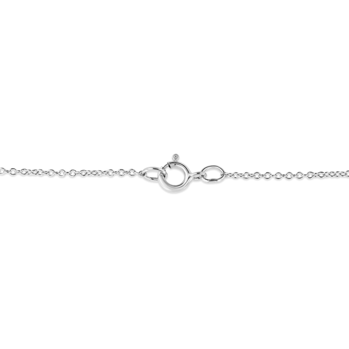 .925 Sterling Silver Prong-Set Diamond Accent Satin Finished Double Circle 18in Pendant Necklace (I-J Color, I1-I2 Clarity)
