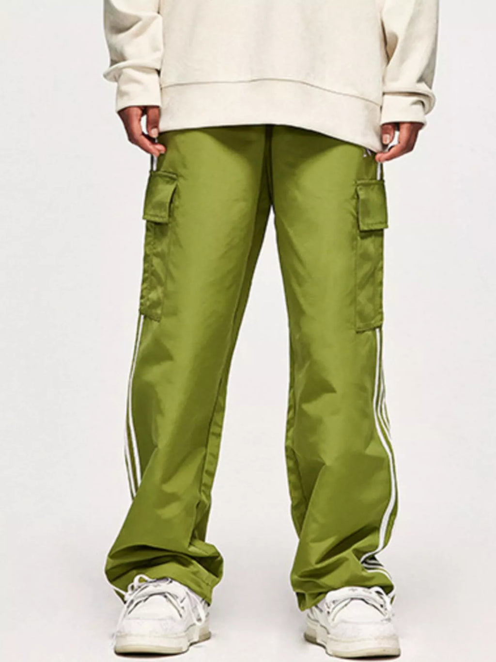 Avocado green Men's Side Striped Cargo Pants
