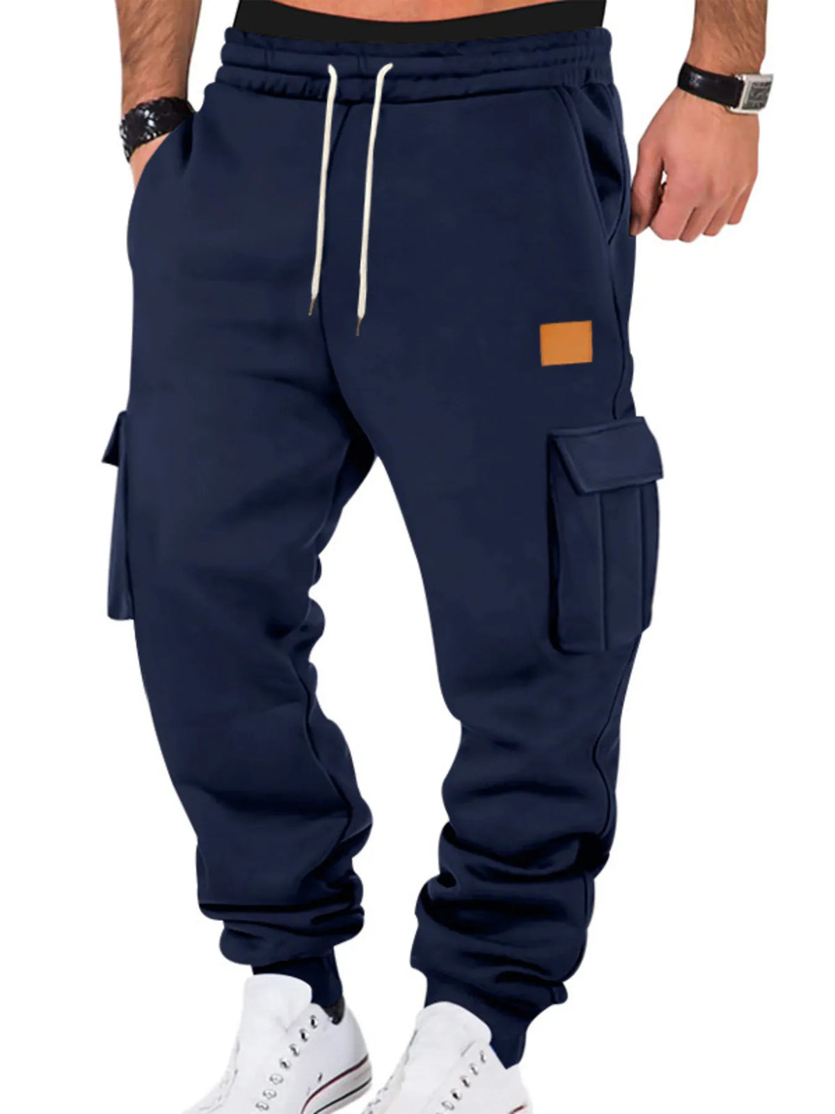 Men's navy blue Drawstring Street Wear Jogger Pants 