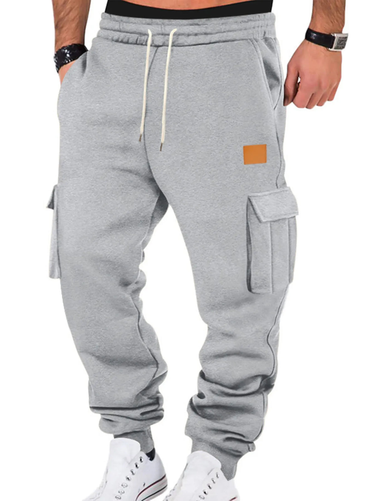 Men's light grey Drawstring Street Wear Jogger Pants 