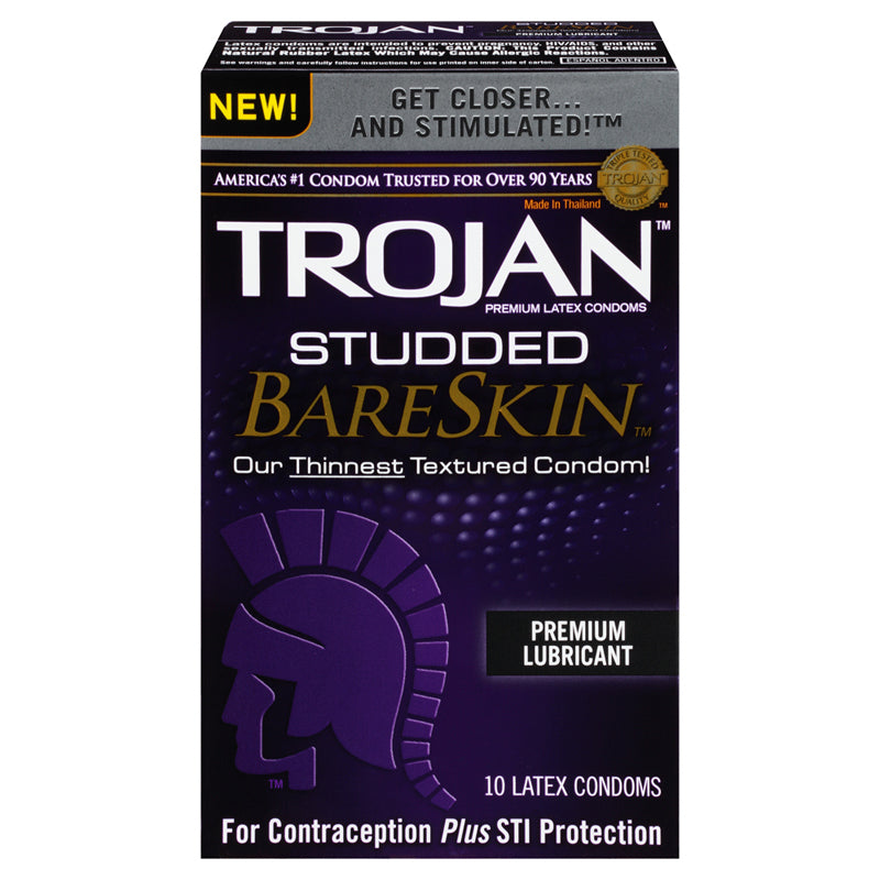 Trojan Studded Bareskin Condoms (10)