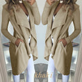 Sleek Silhouette: Polo Collar Slim Fit Long Trench Coat in Timeless Hues