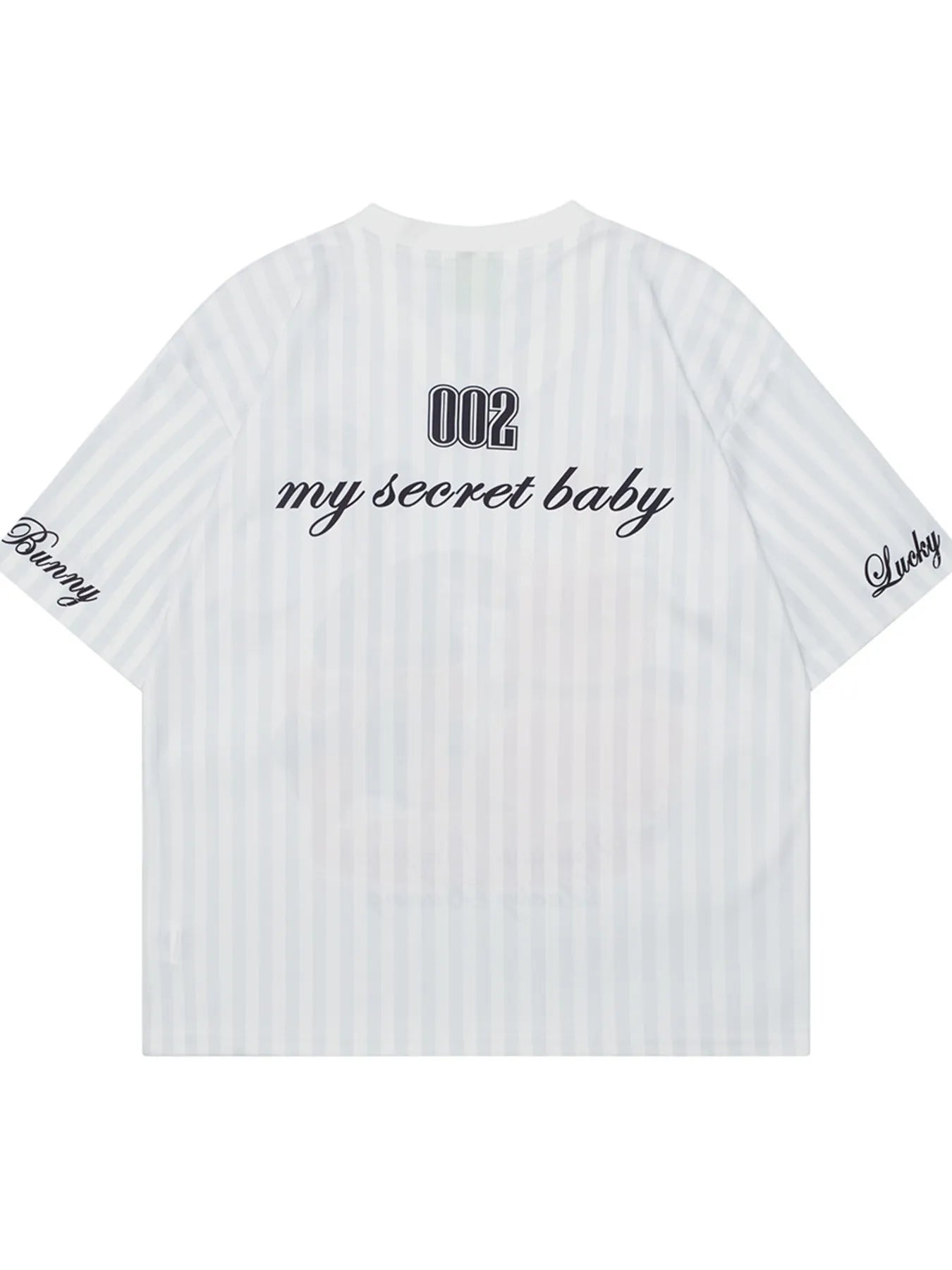 Unisex white Unusual Original Bunny Baseball Style Shirt back view
