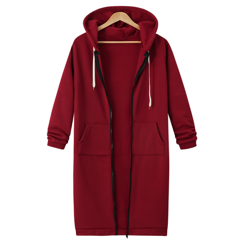 Cozy Hooded Fleece Jacket: Long-Sleeve Layering Essential in Vibrant Hues