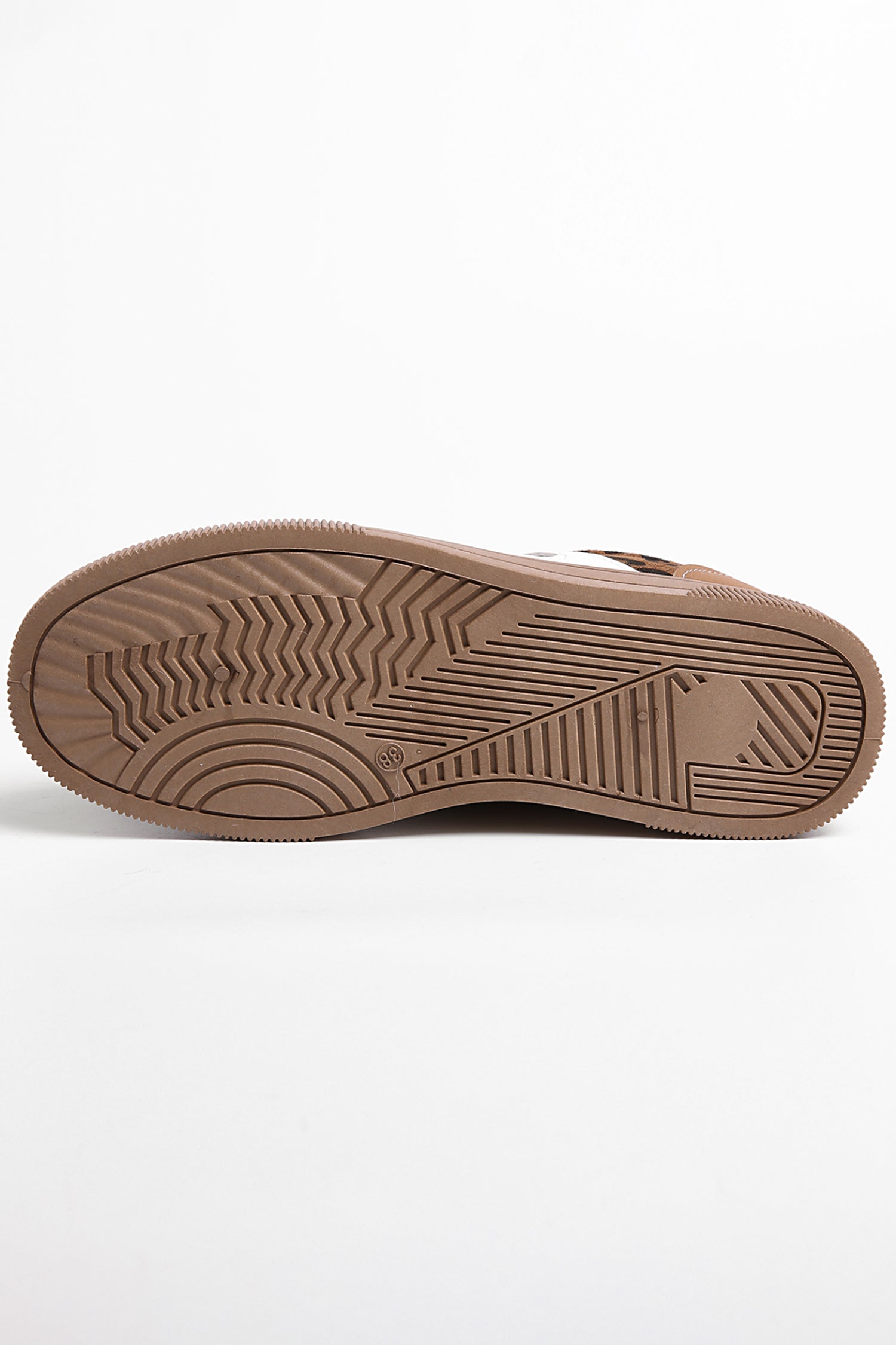 Brown shoe sole on view