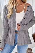 Women's High Cable Knit Cardigan – Cozy & Timeless Elegance