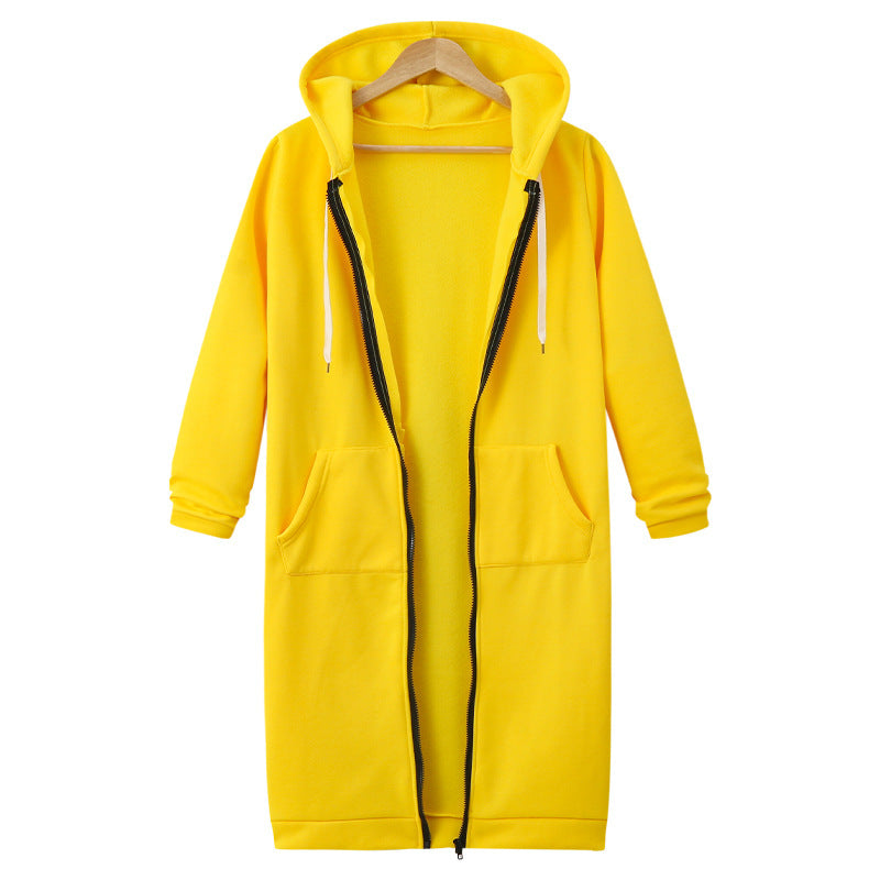 Cozy Hooded Fleece Jacket: Long-Sleeve Layering Essential in Vibrant Hues